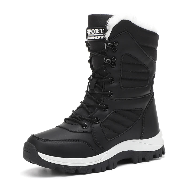 Women’s Winter Waterproof High-Top Snow Boots – Warm, Thick Lining