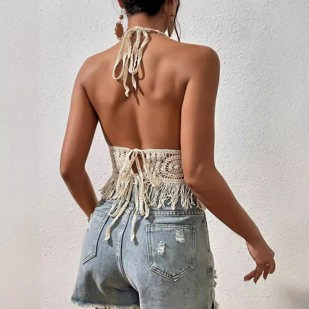 Boho vibes with a modern twist — the perfect crochet top for sun-soaked days and summer nights.