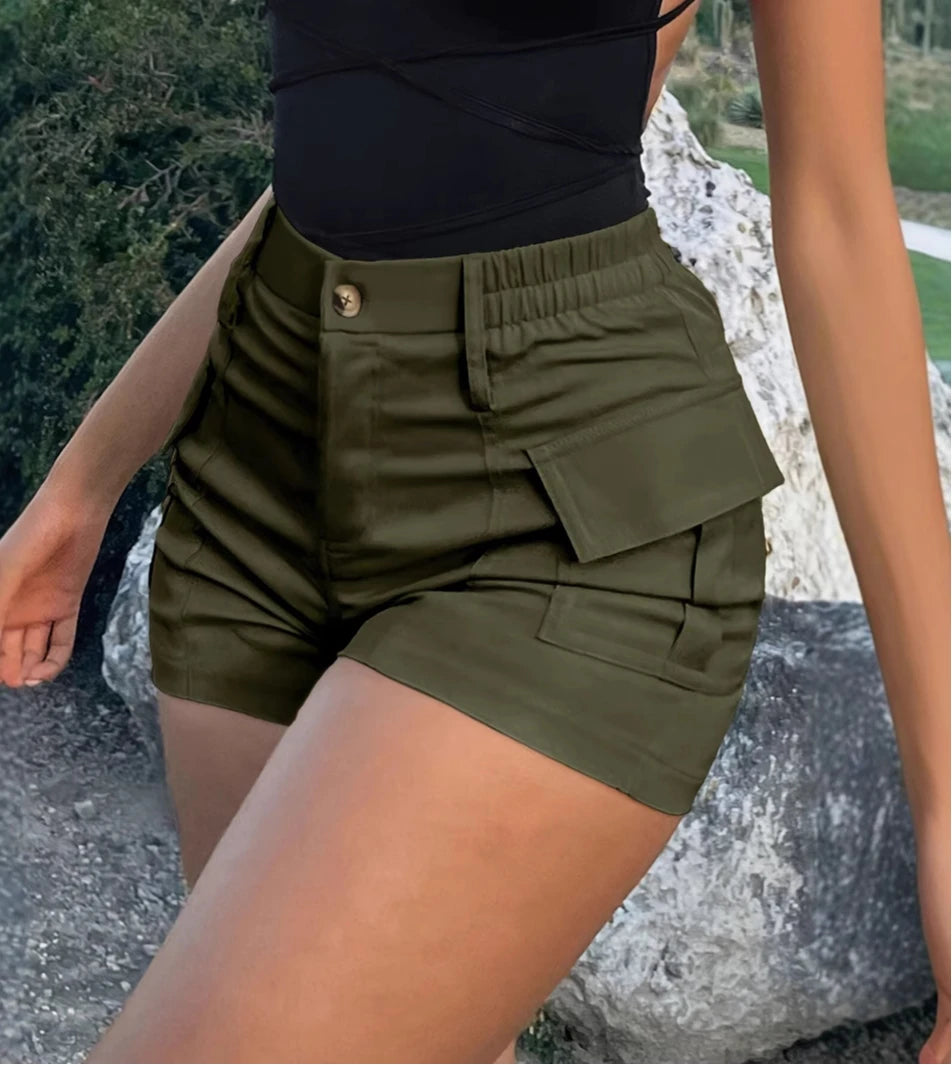 Women's Shorts 2025 | High Waist Y2K Cargo Style