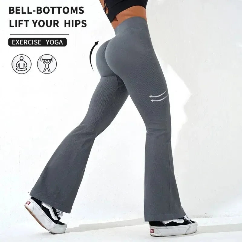 Slim Flare Pants 2025 | Cross Waist, Butt Lift & Stretch Fit