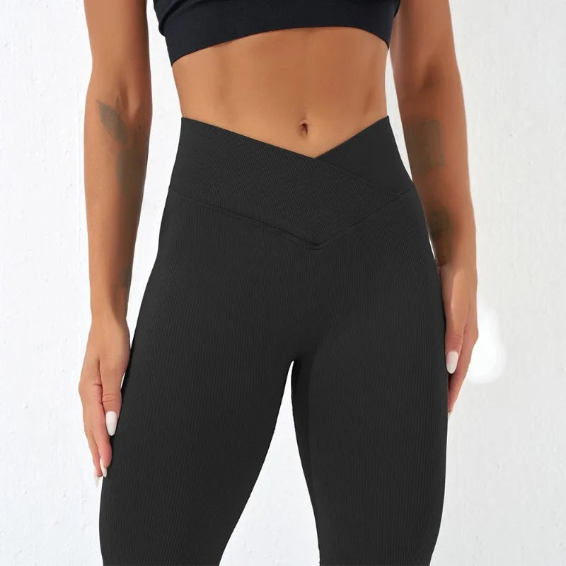 Slim Flare Pants 2025 | Cross Waist, Butt Lift & Stretch Fit