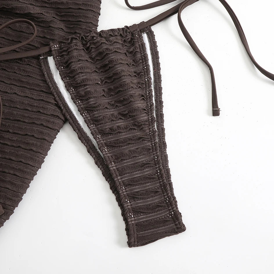 Sexy 3-Piece Bikini Set with Beach Cover-Up. Stylish, comfortable, and perfect for summer days.