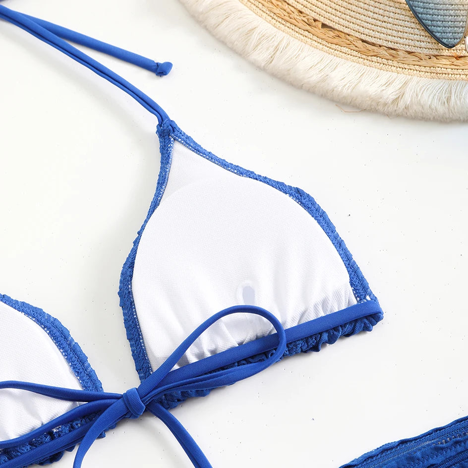 Sexy 3-Piece Bikini Set with Beach Cover-Up. Stylish, comfortable, and perfect for summer days.