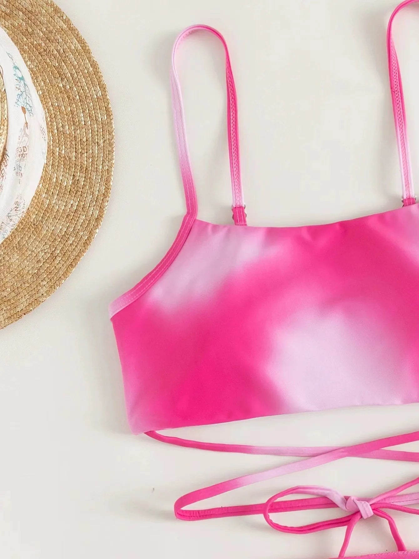 Stylish Tie-Dye 3-Piece Bikini Set with Mesh Skirt. Perfect for summer!