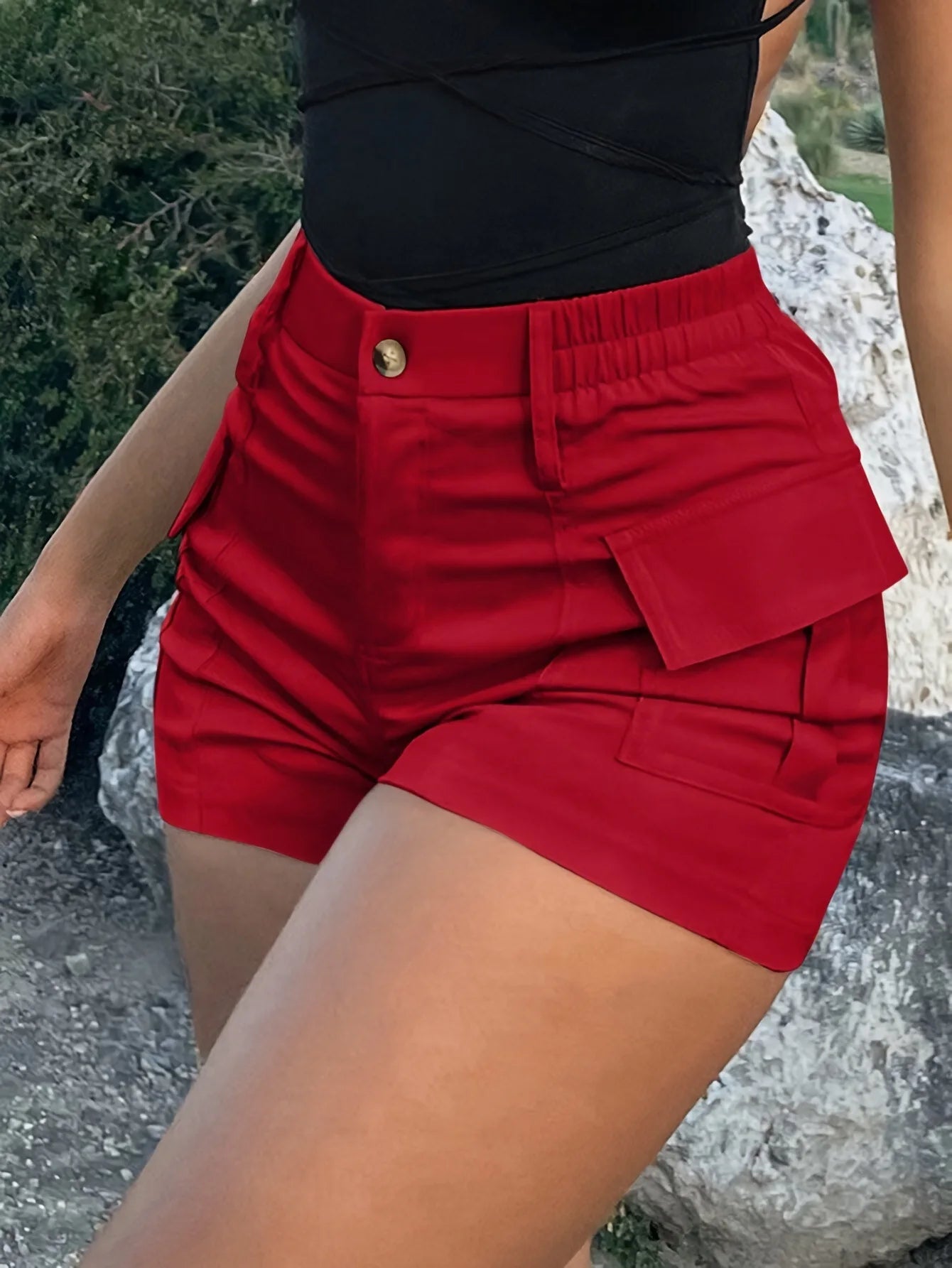 Women's Shorts 2025 | High Waist Y2K Cargo Style