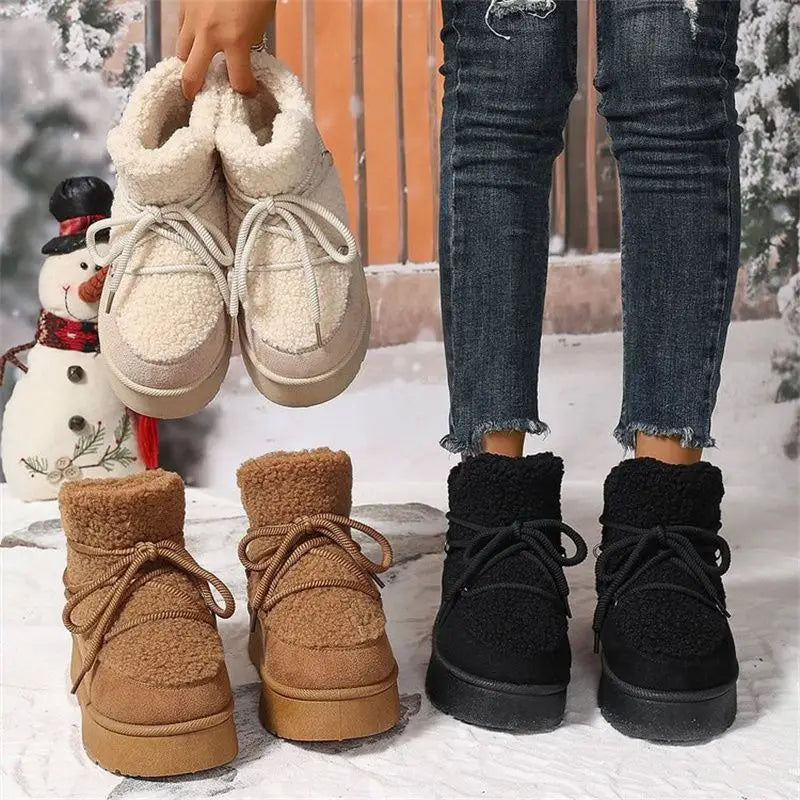 Winter-ready comfort. Snow boots designed for icy days, with fleece lining, secure grip, and effortless slip-on style.