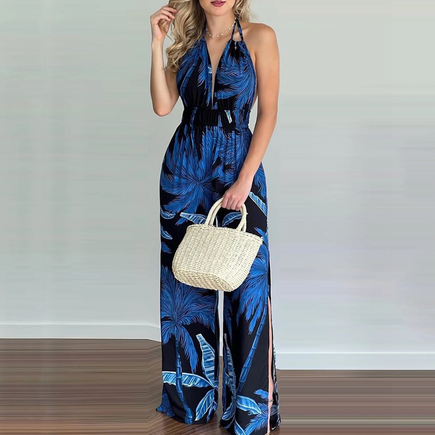 women's jumpsuit with v-neck