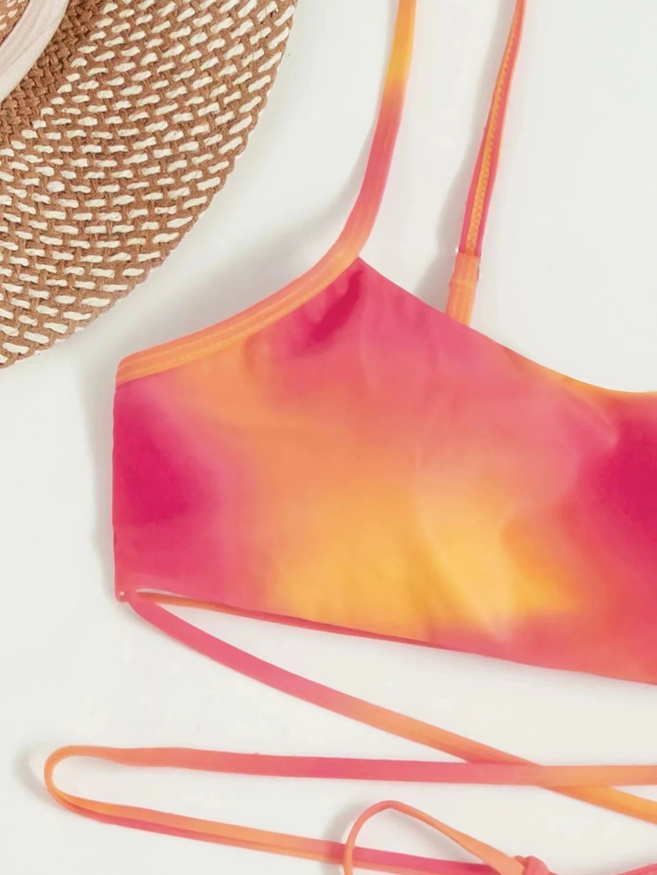 Stylish Tie-Dye 3-Piece Bikini Set with Mesh Skirt. Perfect for summer!
