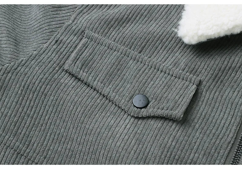 Men’s Corduroy Jacket – Thickened, warm, flocked lining, stylish and lightweight.