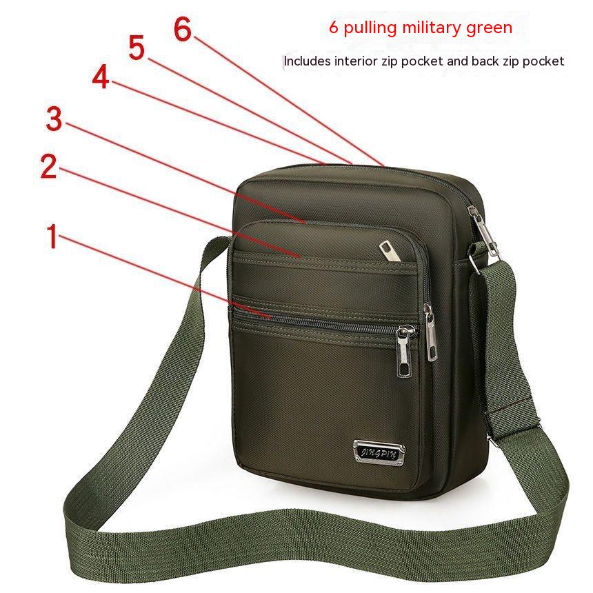 Bolsa de ombro transversal impermeável multicamadas de grande capacidade