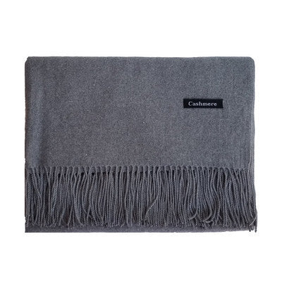 Cachecol feminino de cor sólida com borla xale