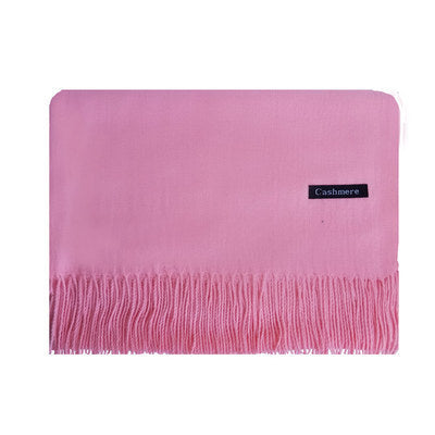 Cachecol feminino de cor sólida com borla xale
