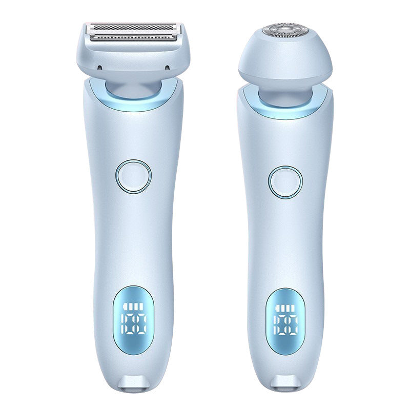 2 em 1 Depilador Depilador USB Recarregável Aparador Feminino Corpo Navalha Rosto Perna Axila Biquíni Mão Barbeador Púbico Removedor de Pelos