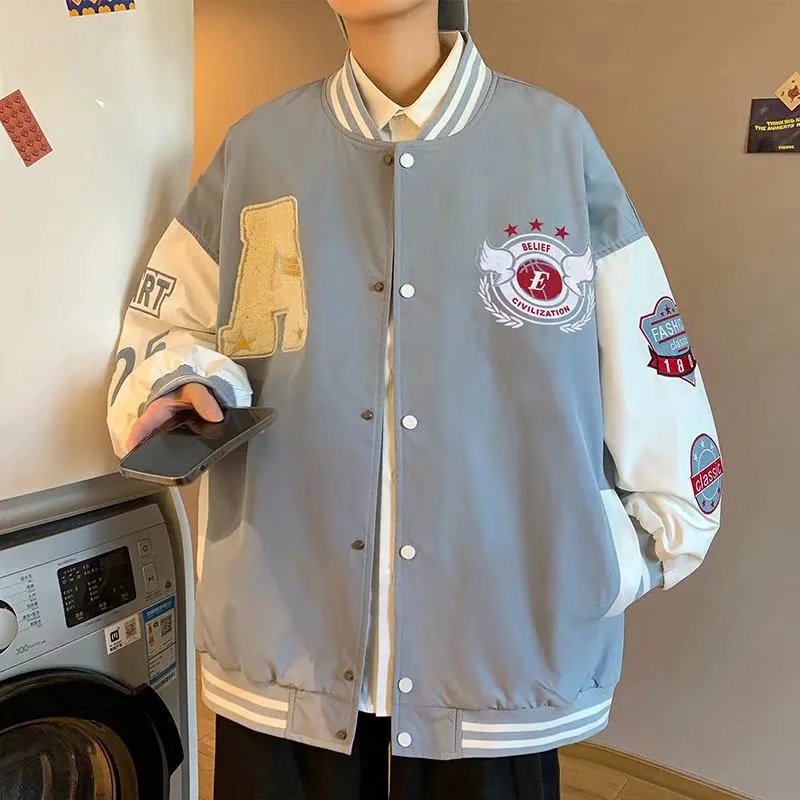 Baseball Suit Coat Men's Plus Fat Size Loose Tide Brand Street Hip Hop Jacket