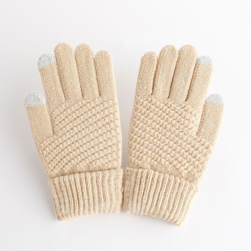 Luvas de jacquard quentes com tela sensível ao toque para homens e mulheres