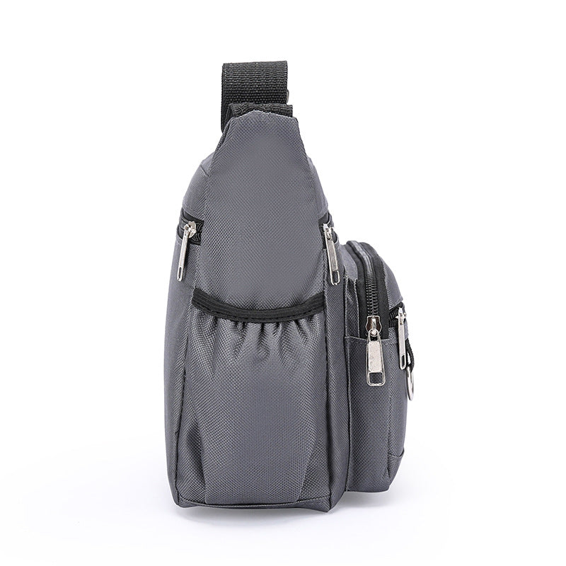 Bolsa transversal masculina de grande capacidade com zíper multicamadas