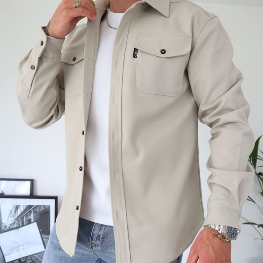 Camisa casual masculina juvenil escovada