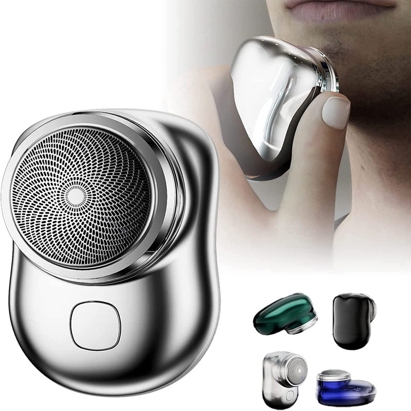 Mini barbeadores faciais portáteis sem fio barbeador elétrico recarregável USB molhado e seco indolor máquina de barbear de tamanho pequeno para homens