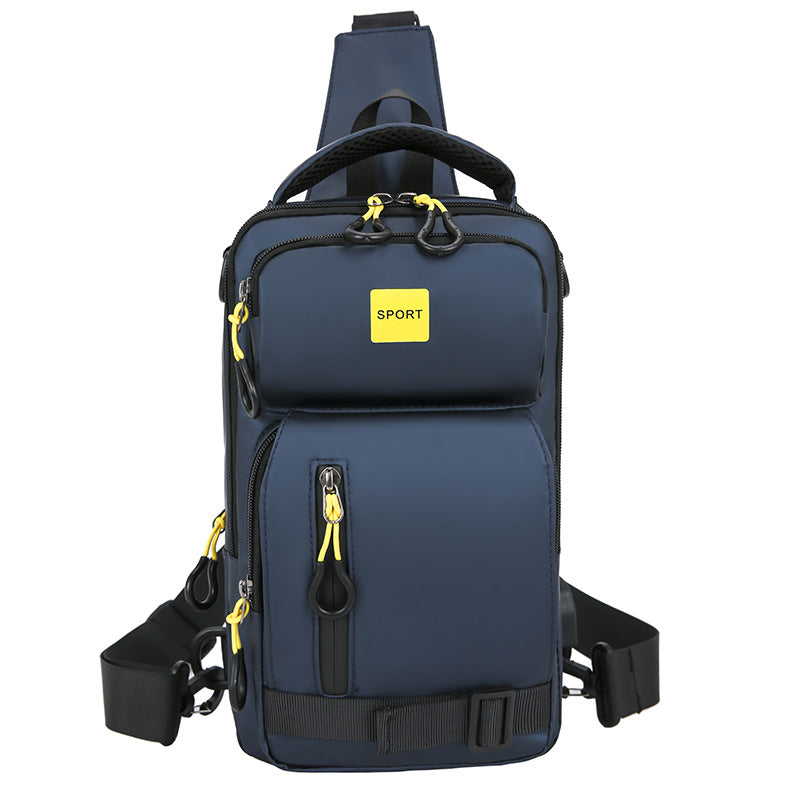 Bolsa de Nylon à prova d'água Bolsa de peito masculina multifuncional