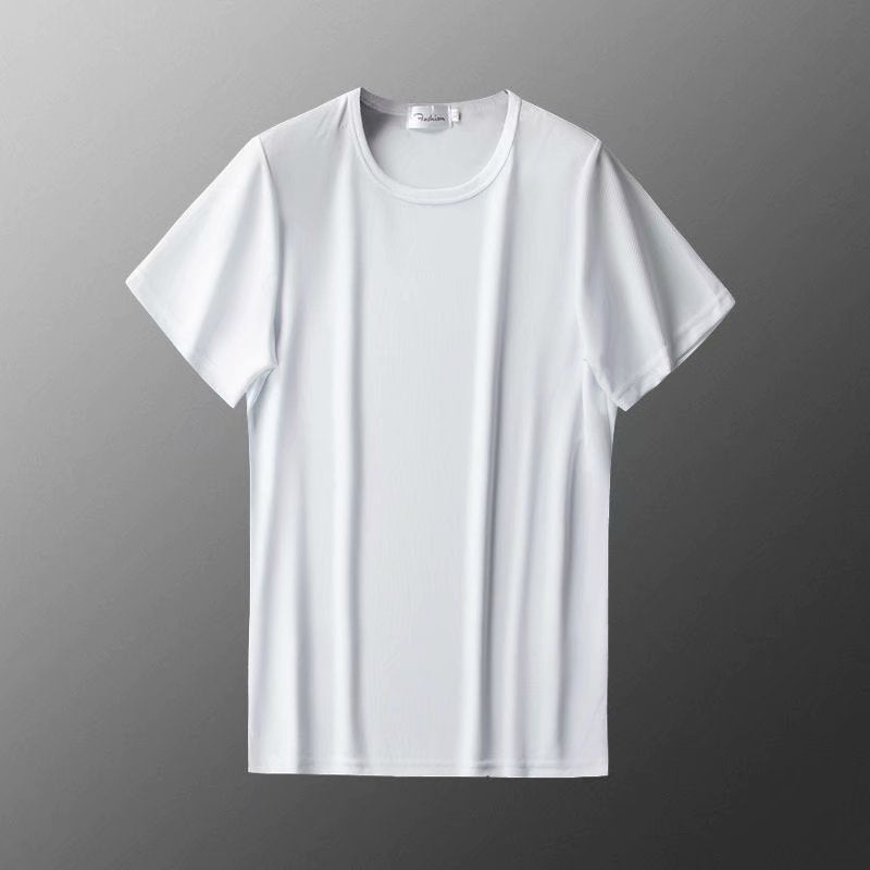 Camiseta masculina larga com gola redonda e manga curta tamanho grande