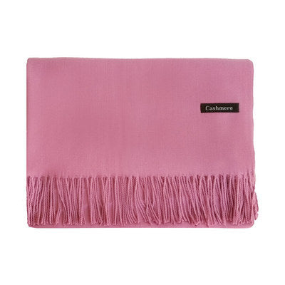 Cachecol feminino de cor sólida com borla xale