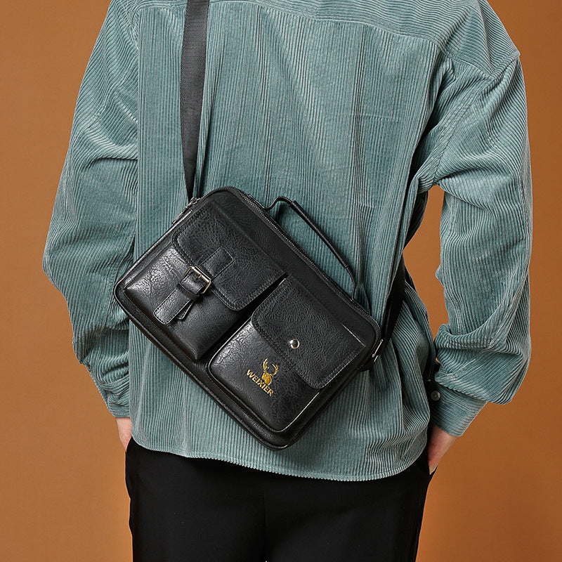Nova bolsa de ombro horizontal masculina de grande capacidade