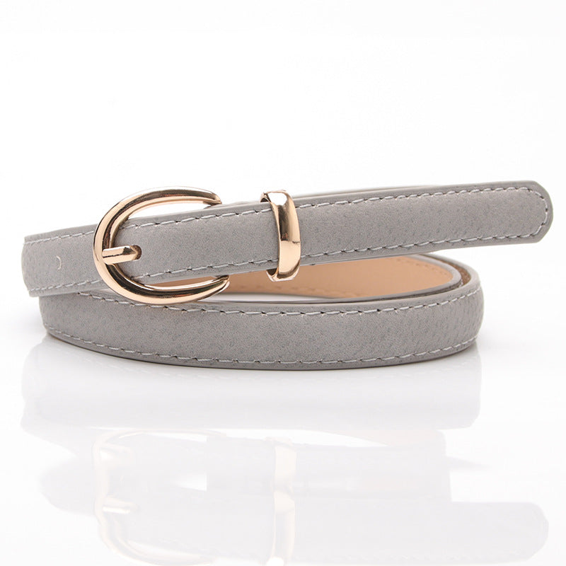 Novo cinto fino casual decorativo de pele de porco para senhoras