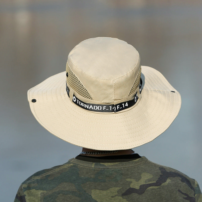 Montanhismo Pesca Protetor Solar Viagem Respirável Grande Eave Viseira Chapéu Para Homens