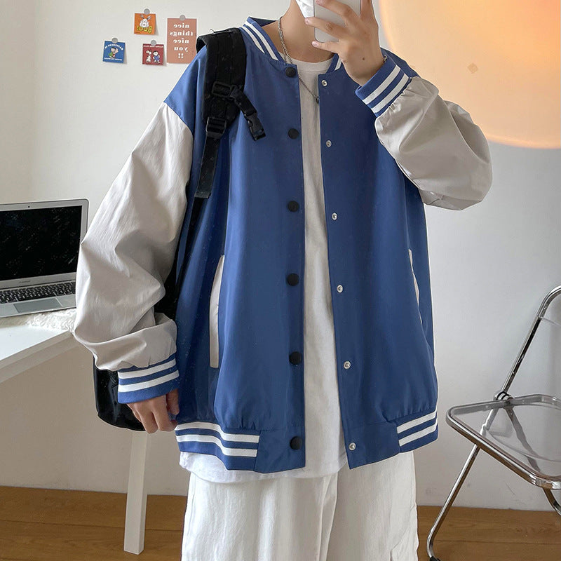 Casaco de uniforme de beisebol solto estilo porto casual