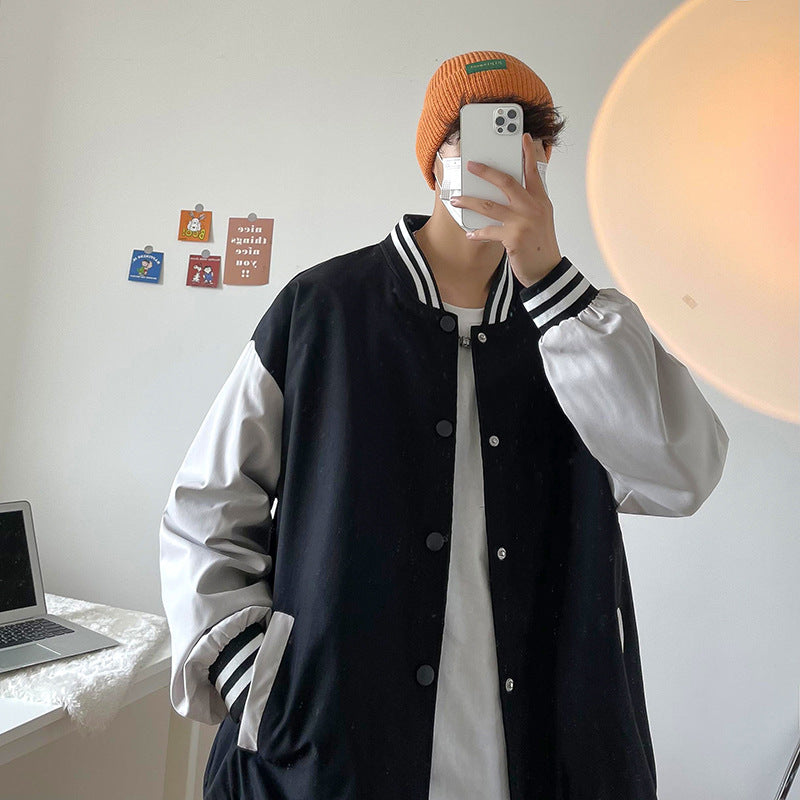 Casaco de uniforme de beisebol solto estilo porto casual