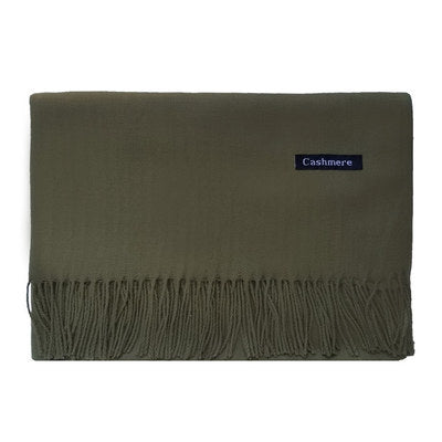 Cachecol feminino de cor sólida com borla xale