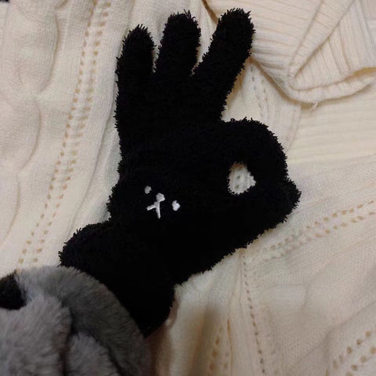 Guantes de felpa tejidos para el invierno para mujer