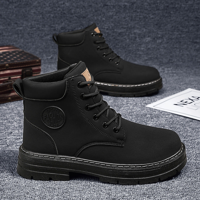Botas de trabalho masculinas de cano alto Martin Boots com sola grossa Inglaterra