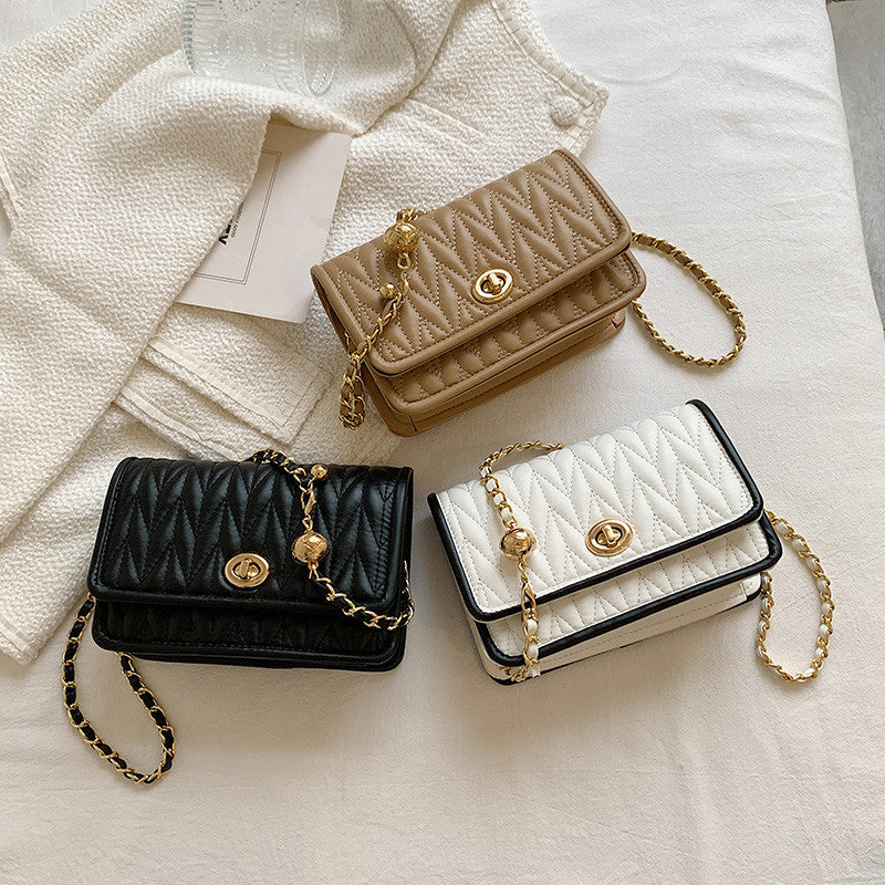 Simples Outono Lazer Moda Corrente Pequena Bolsa Quadrada