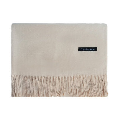Cachecol feminino de cor sólida com borla xale