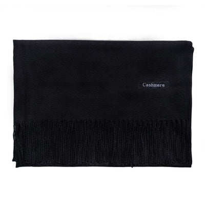 Cachecol feminino de cor sólida com borla xale