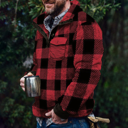 Fashion Men's Plaid Double-faced Wool Jacket