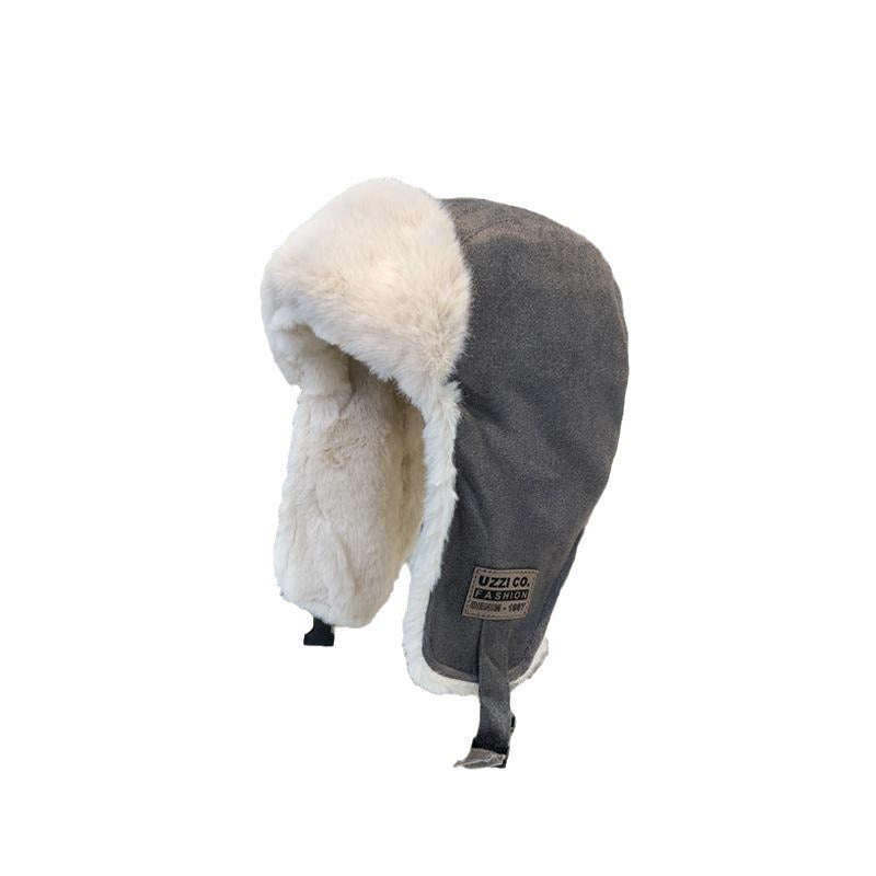 Chapéu de pelúcia quente da moda, à prova de vento e proteção contra o frio