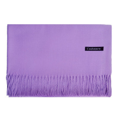 Cachecol feminino de cor sólida com borla xale