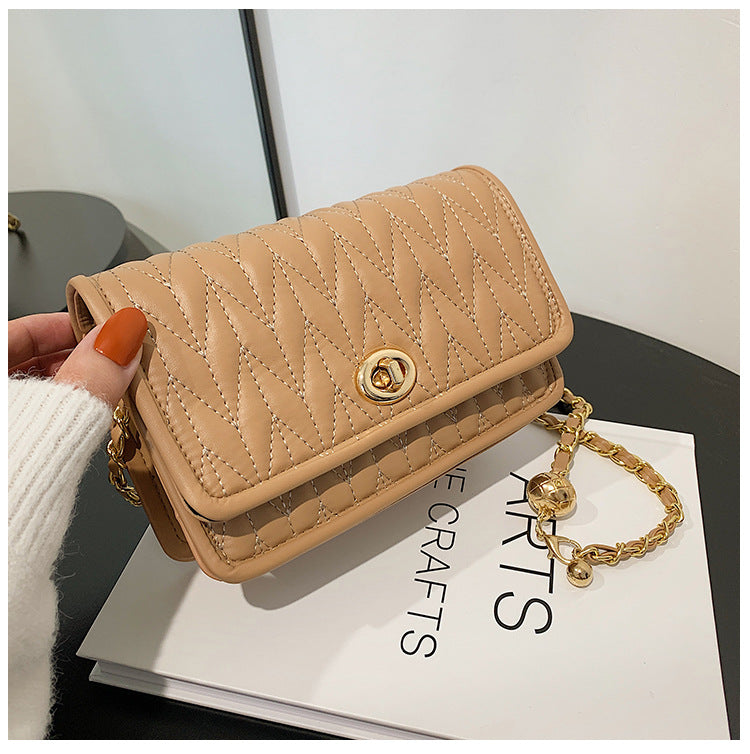 Simples Outono Lazer Moda Corrente Pequena Bolsa Quadrada